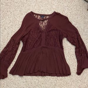 Flowy maroon blouse
